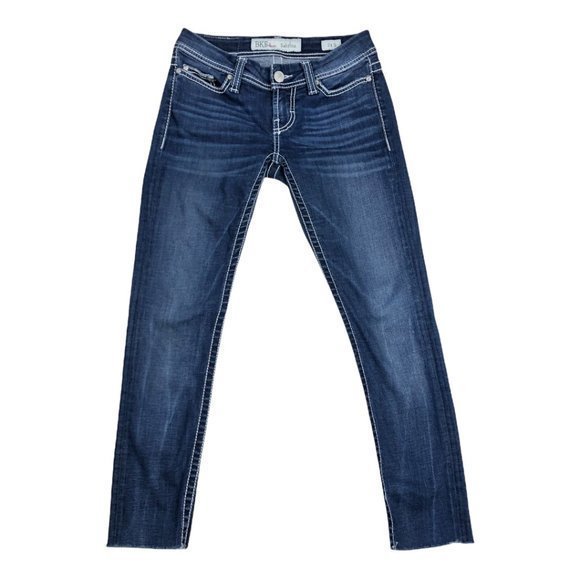 BKE Denim - BKE Denim Sabrina Womens Cropped Capri Jeans Raw Hem Thick Stitch Size 27